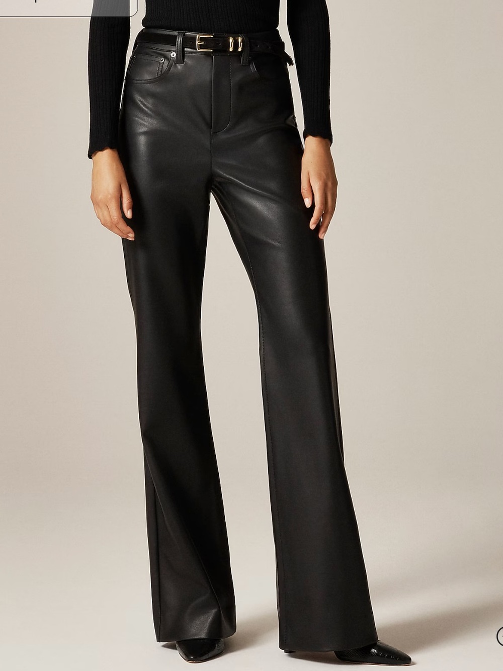 J. crew faux leather vintage flare pants size 23P